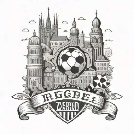 Town Zagreb City Famouse Buildings With City Football Emblem