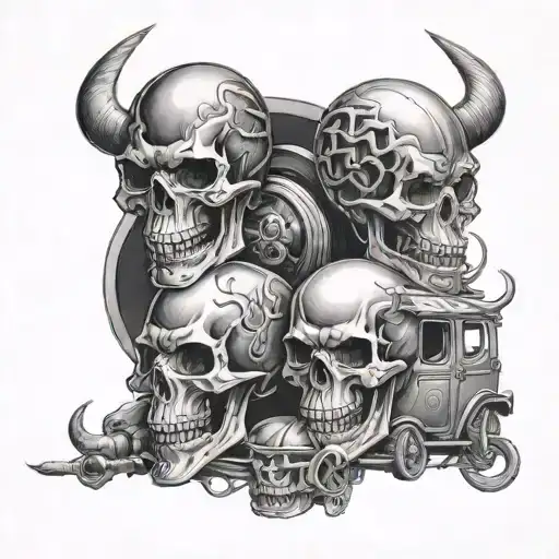 Skulls Demon Cars Dark