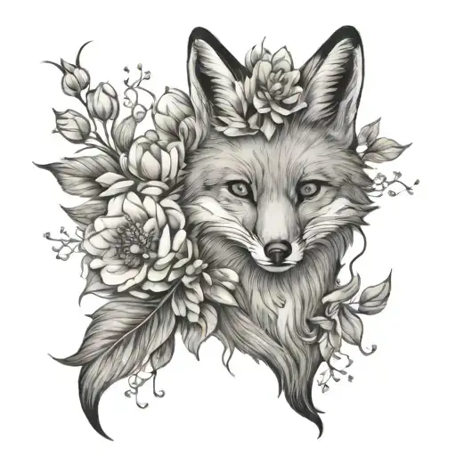 Fox And Flowers Blooming