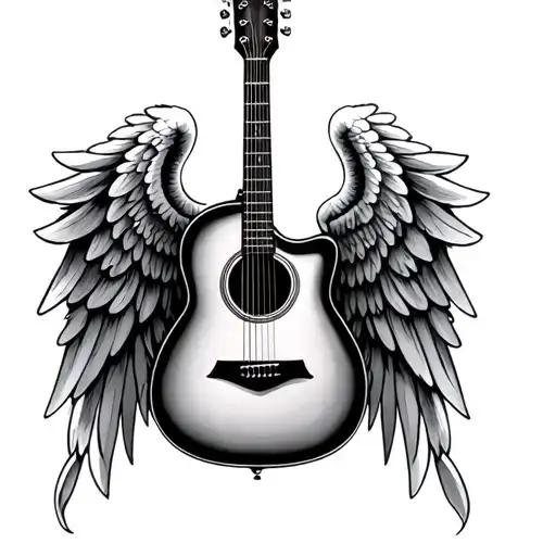 Acoustic Guitar With Wings