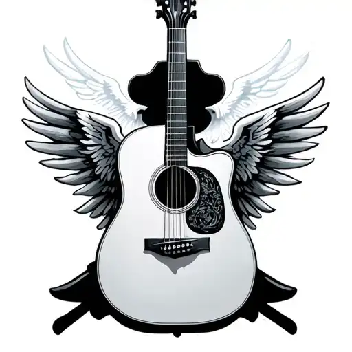 Acoustic Guitar With Wings To Honor My Brother