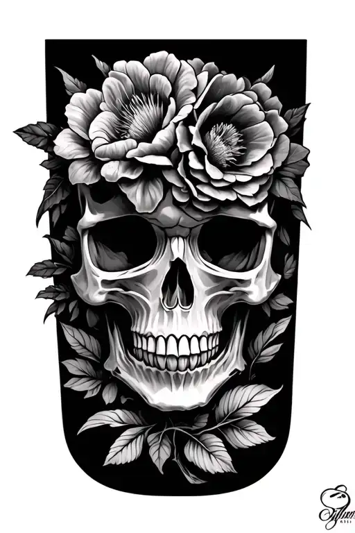 Skull And Flowers