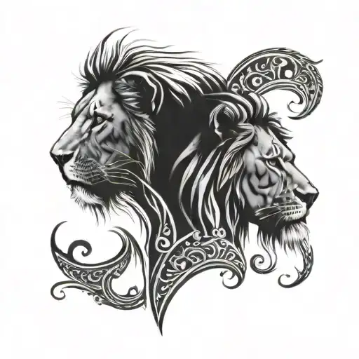 Half Elephant Face Half Lion Face