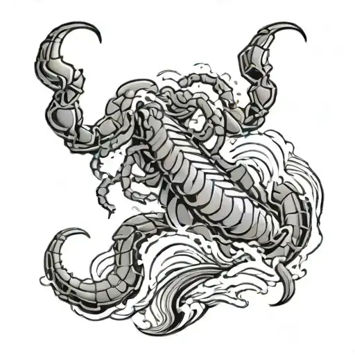 Beach Wave And Scorpion