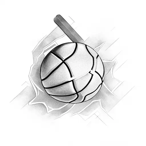 A Black And Grey Portrait Of A Video Game Character Dunking A Basketball