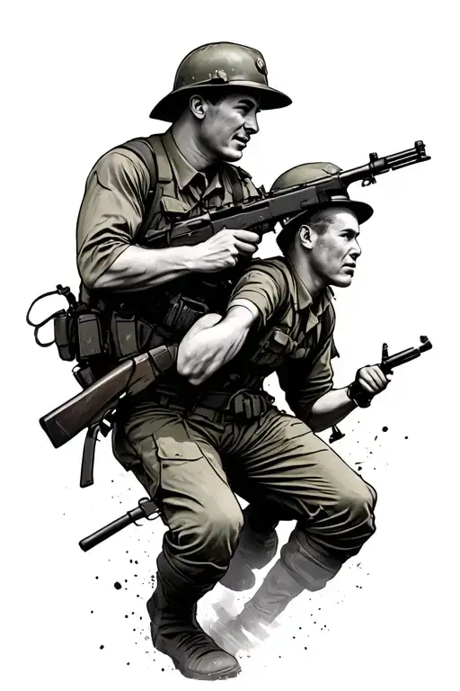 Australian Ww2 Soldiers Fighting
