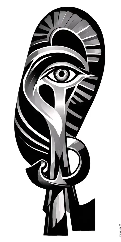 Egyptian Sleeve Ankh Symbol With Eye