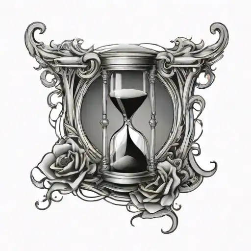 Hourglass With Hand Of Death
