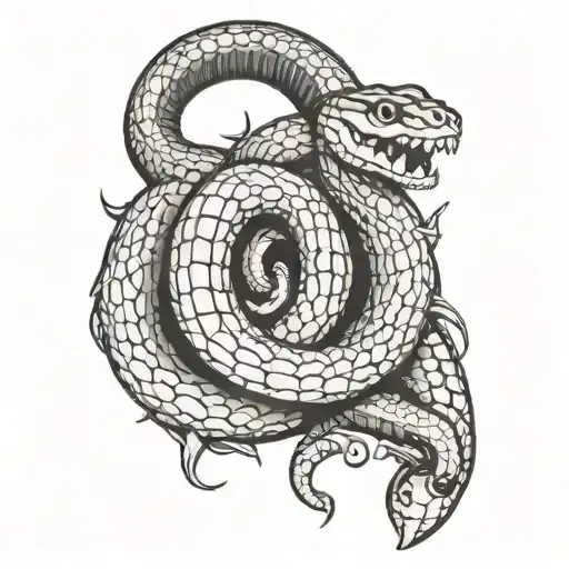 Rigid Pipe Wrech Shaped Like A Snake About To Bite A Pipe