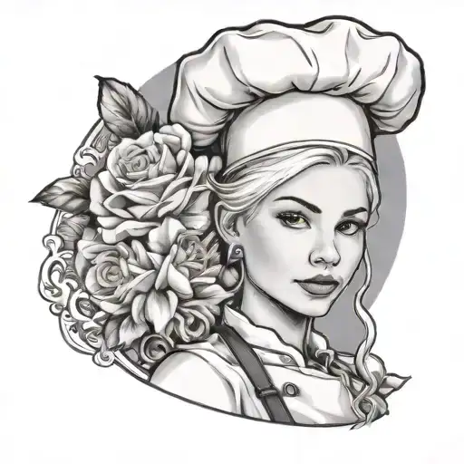 Get A Tattoo Of A Young 20 Year Old Blonde Female Chef