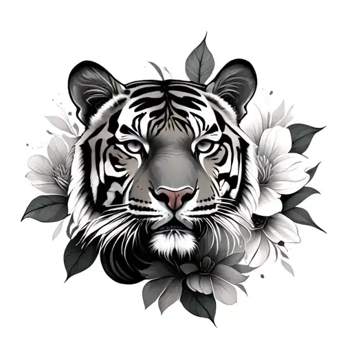 Tiger And Flower