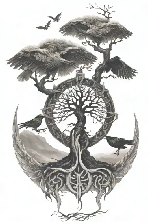 Norse Crows Flying