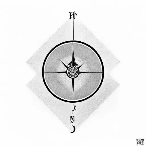 A Lost Friend's Portrait With A Moral Compass And Anti-drugs Symbol Incorporated