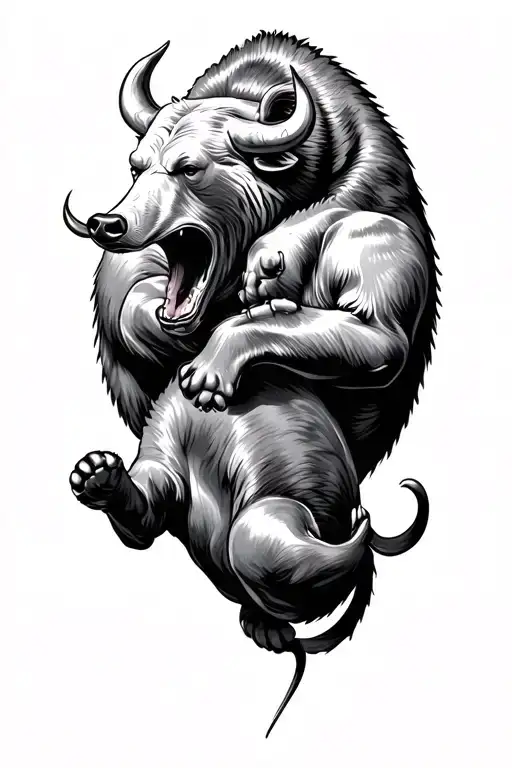 Bull And Bear Fighting