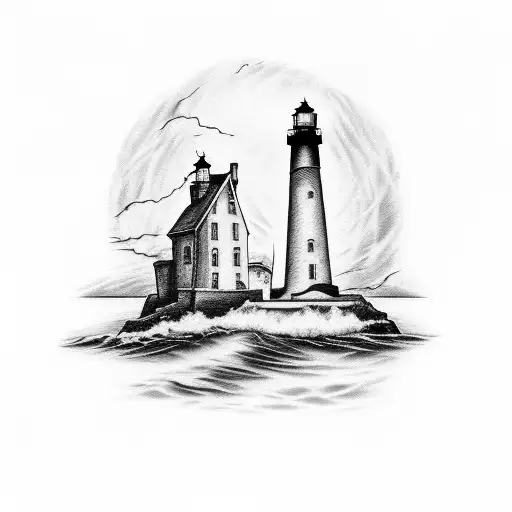 Wine Bottle As Lighthouse Guiding A Ship