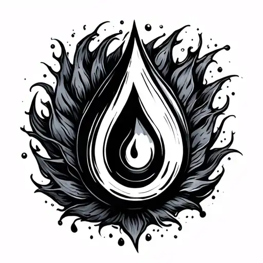Tear Drop Solid Black Ink No Background