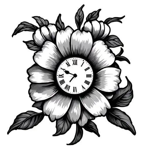 Flower Of Lis Clock Hands Pointing