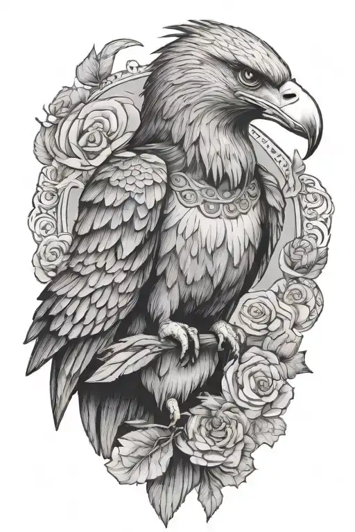 Eagle And A Girl With Big Breasts