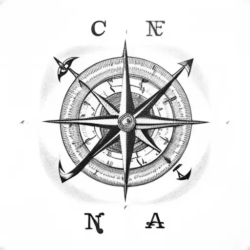 Retro Style Marine Compass And Anchor