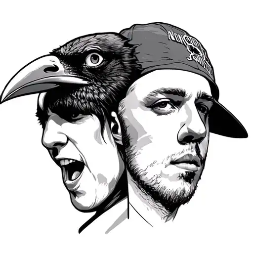 Raven And Mac Miller Faces Album Cover