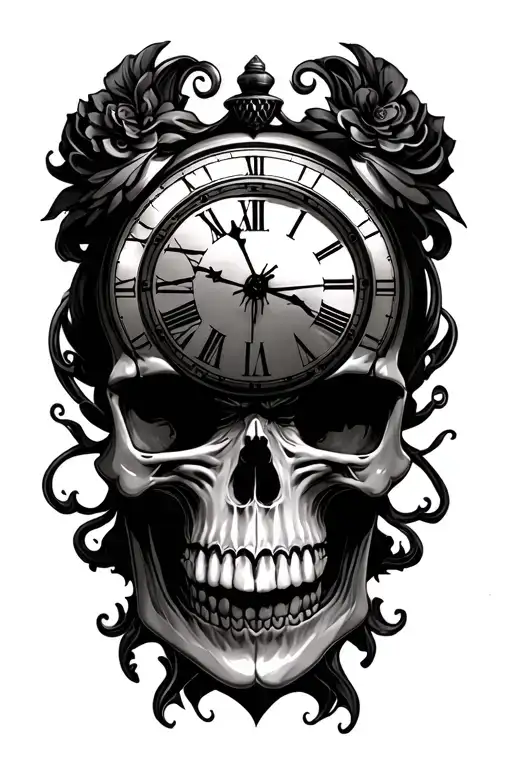 Clock And Skull
