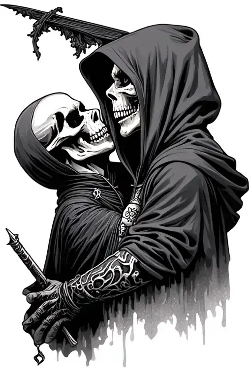 Grim Reaper Hoody Kissing
