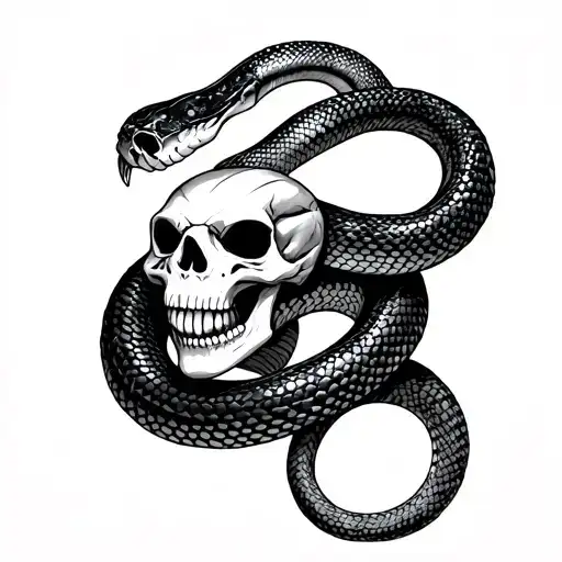 Snake With Skull Face