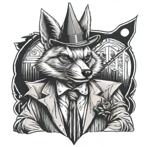 Clown Gangster Fox Sitting