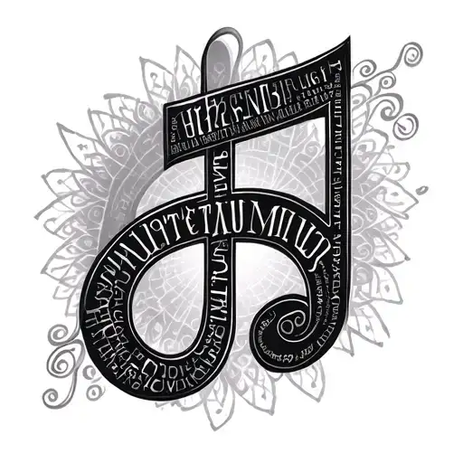 Music Note Made Up Of The Names Of God