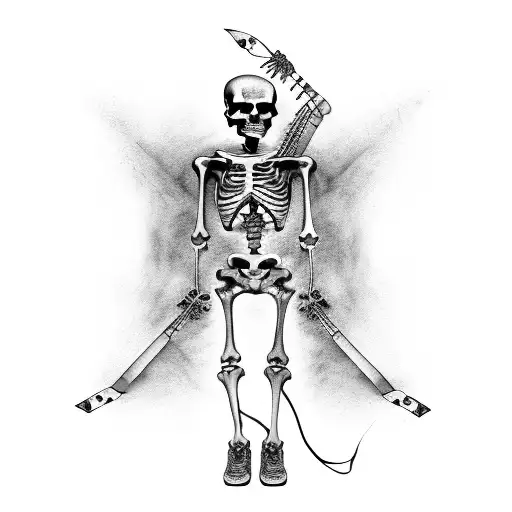 Dimebag Darrell Heavy Metal Skeleton Playing Electric Guitar