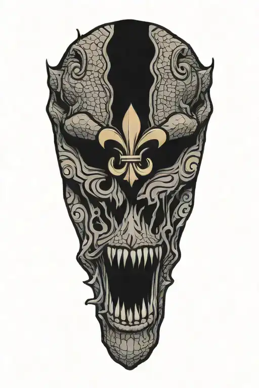 Louisiana State Outline With Fleur De Lis Symbol And Swamps Gator