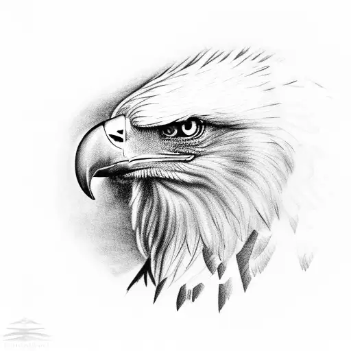 An Eagle's Head Emerging From A Black And Grey Stormy Sky