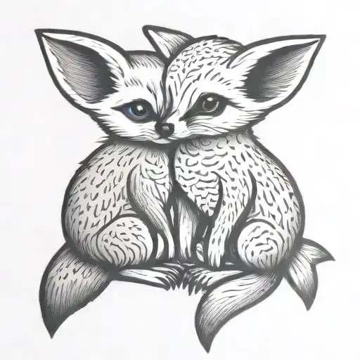 Fennec Fox And Penguin Hugging Each Other