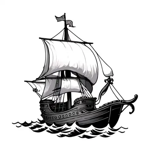 Squid Driving A Pirate Ship