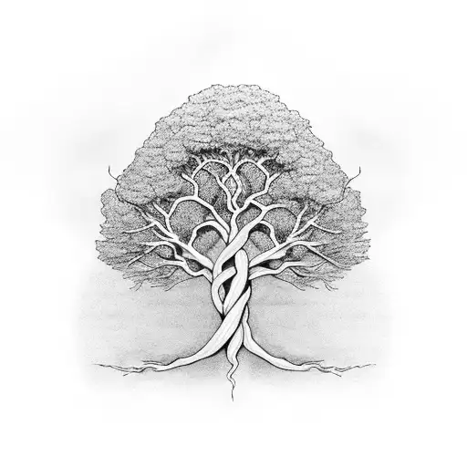 A Family Tree With Intertwined Branches Symbolizing Unity And Strength