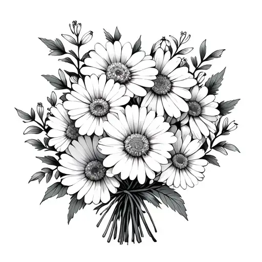 Delphinium Honey Suckle And Daisy Bouquet Tied Together Fine Line