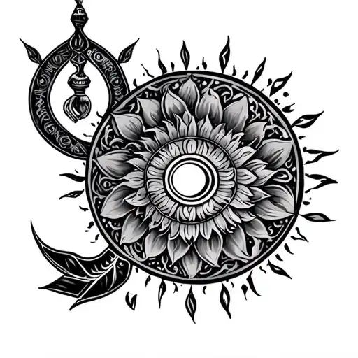 Hindu Trishul And Aquarius And Virgo Zodiac Sign