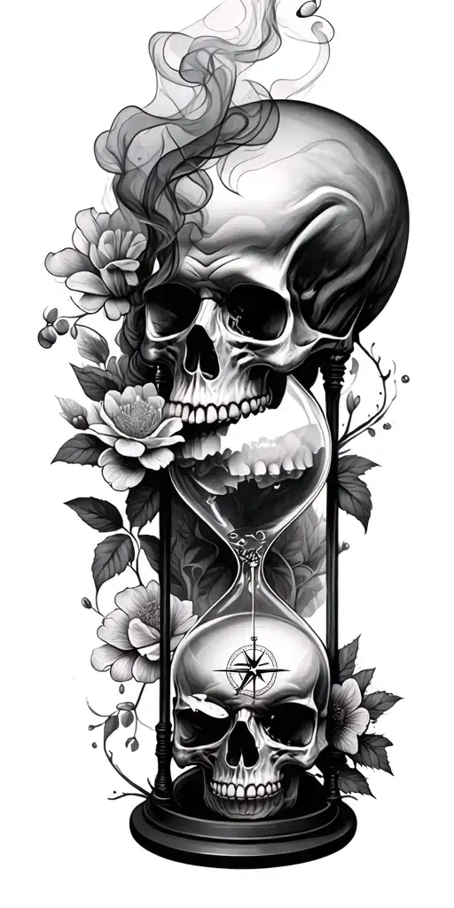 Smoke Skulls Trees Flowers Compass Hourglass