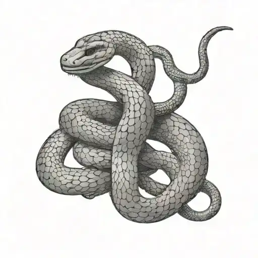 A Standing Snake Tattoo On A Latin Text