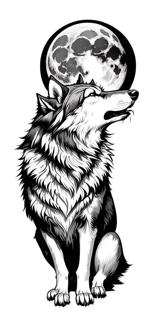 Lone Wolf Howling At The Moon