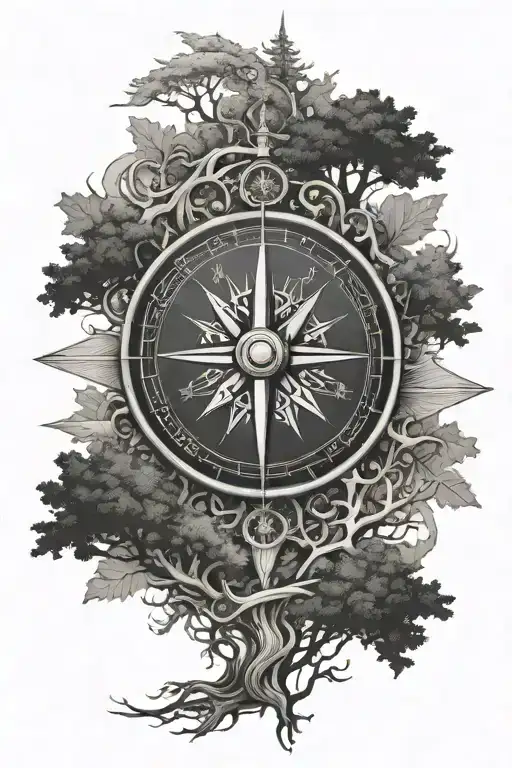 Compass Trees Background Looking