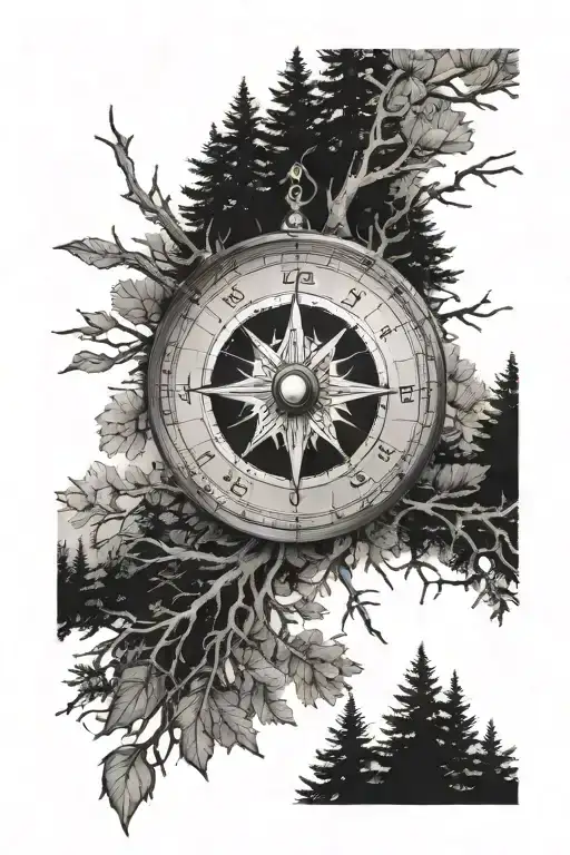 Compass Trees Background Looking
