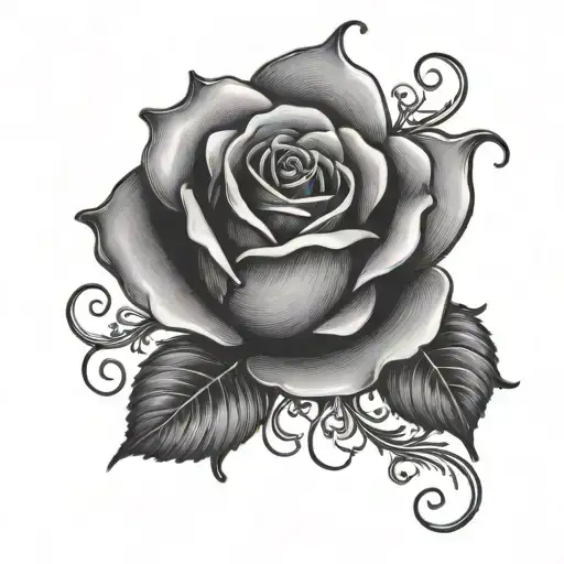 Rose Head With Three Small Hearts