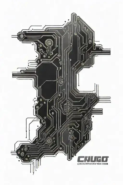 Hi-tech Circuit Board Design With Hidden Gaming References
