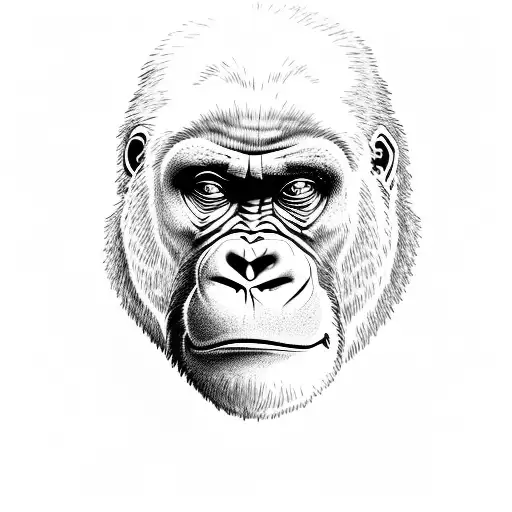 Gorilla On A Top Of A Mounten In A Forrest