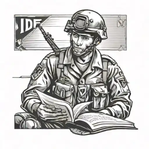 Idf Soldier Reading A Book