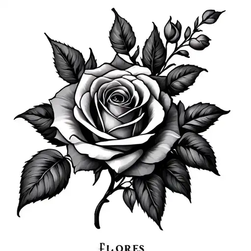 The Word Flores Sounded By Roses Intertwined
