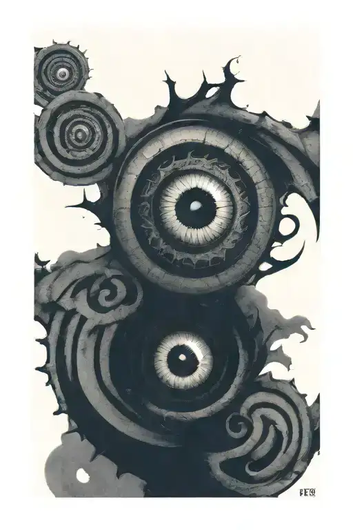 Triple Spiral Evil Eye Symbol Integrated