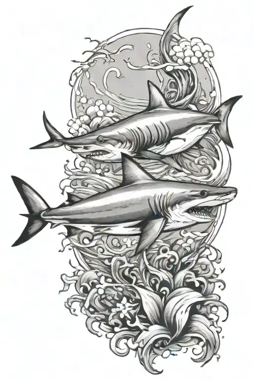 Shark And Ocean Scene