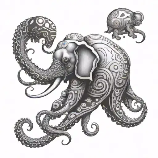 Space And Octopus And Elephants